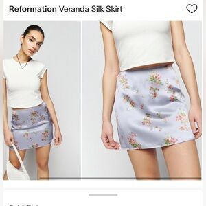 Reformation NWT Veranda silk Floral Mini Skirt - lavender